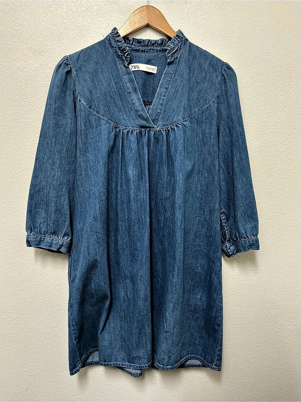Zara Denim Mini Dress Blue XS